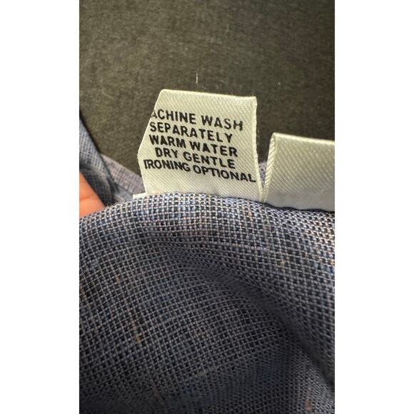 Vintage FLAX by Jeanne Engelhart 100% Linen Button Front Shirt Small Purple Blue - Picture 7 of 7